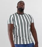 Asos Design Plus Veritcal Stripe T-shirt - White