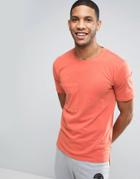 Only & Sons Longline T-shirt With Step Back Hem And Pockets In Organic Cotton - Orange