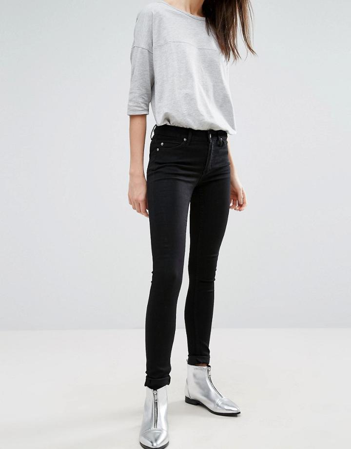Cheap Monday Prime Mid Rise Skinny Jeans - Black