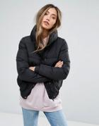 Brave Soul Short Padded Coat - Black