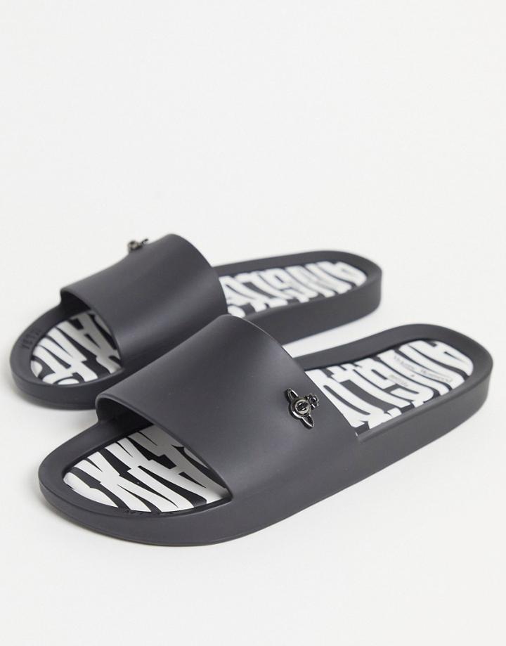 Vivienne Westwood By Melissa Beach Slides In Black Orb