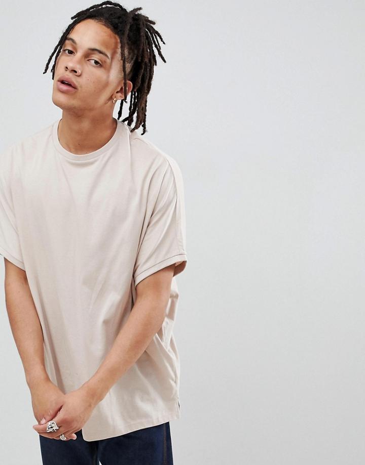 Asos Design Extreme Oversized T-shirt In Beige - Beige