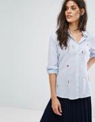 Suncoo Embroidered Blouse - Blue