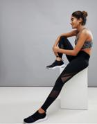 New Look Mesh Insert Gym Leggings - Black