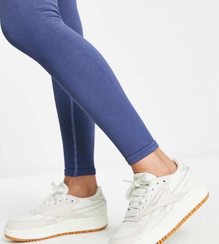 Reebok Club C Double Sneakers In Chalk And Beige - Exclusive To Asos-white