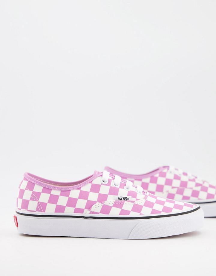 Vans Authentic Checkerboard Sneakers In Pink