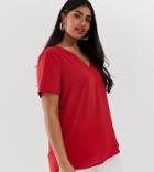 Simply Be V Neck Blouse In Red - Multi