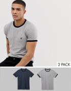 French Connection 2 Pack Ringer T-shirt-multi