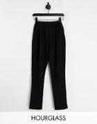 Asos Design Hourglass Jersey Tapered Suit Pants In Black