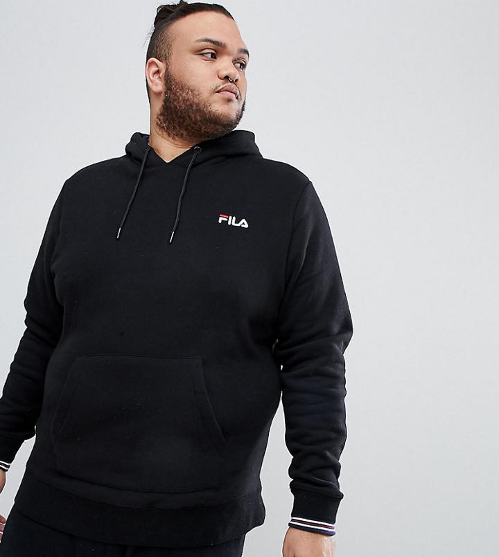 Fila Vintage Plus Hoodie With Small Script In Black - Black