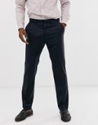 Asos Design Wedding 100% Wool Slim Suit Pants In Navy