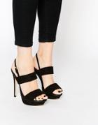 Lipsy Grace Platform Two Part Heeled Sandals - Black