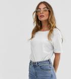 Noisy May Petite Dring Short Sleeve Cropped T-shirt - White