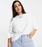 Asos Design Curve T-shirt In Oversized Boxy Fit In White