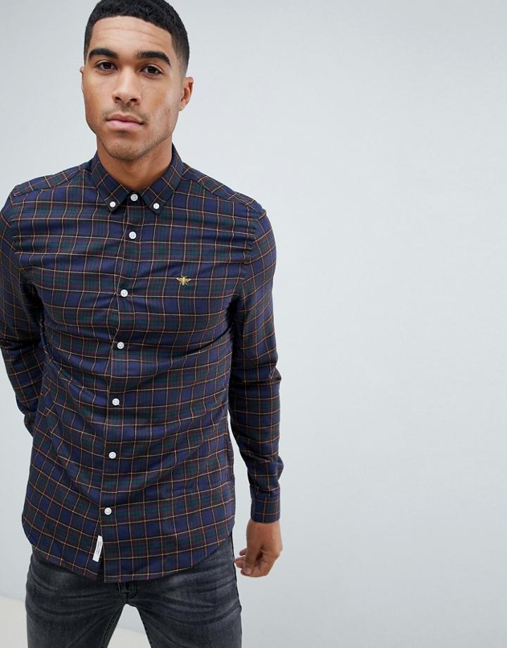 River Island Shirt In Navy Check - Navy