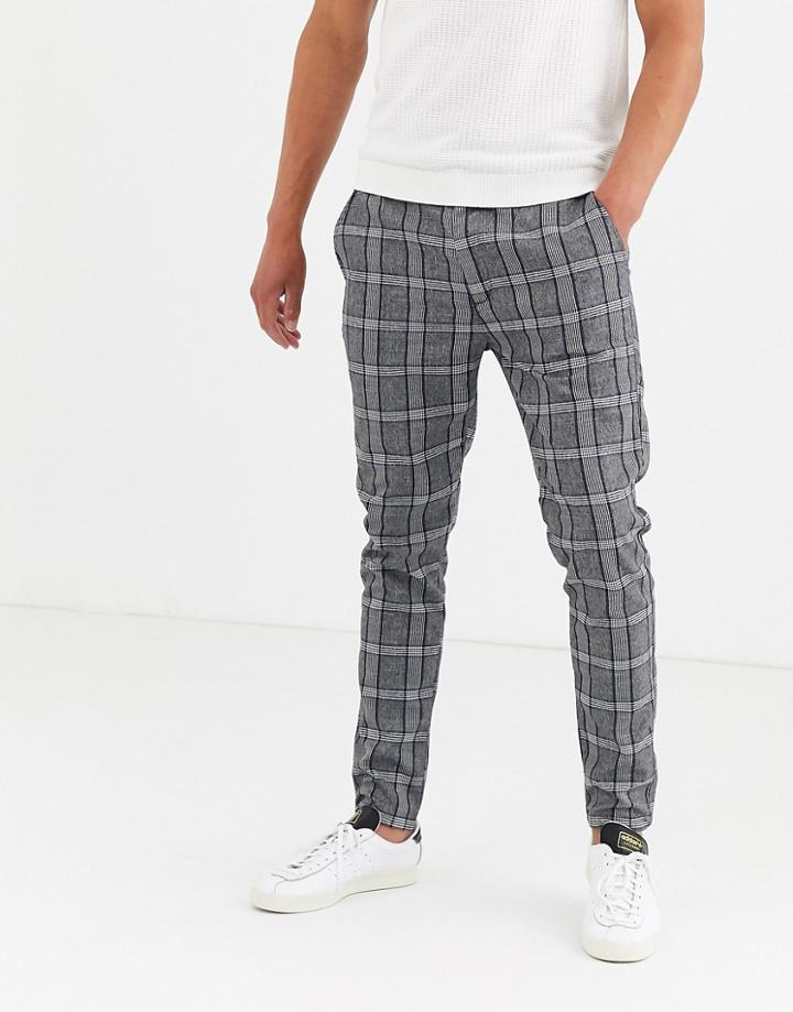 Brave Soul Skinny Fit Checked Pants