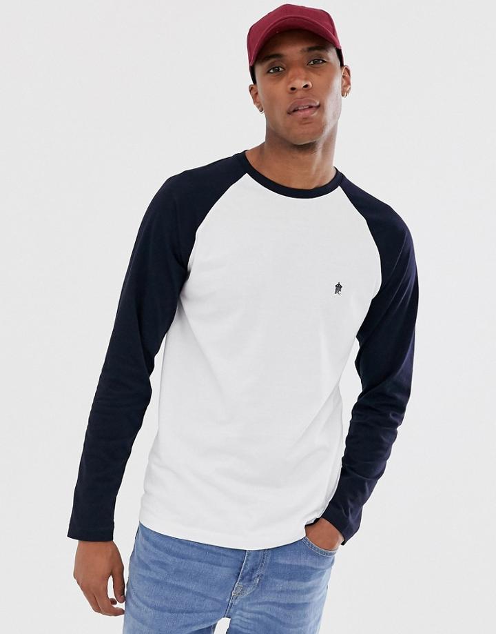 French Connection Long Sleeve Raglan Crew Neck Top-white