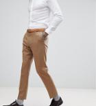Heart & Dagger Slim Stretch Suit Pants In Herringbone Tweed - Tan
