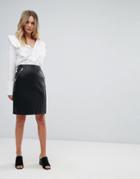 Vero Moda A-line Faux Leather Skirt - Black