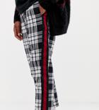 Collusion Skater Fit Check Pants With Side Stripe - Blue