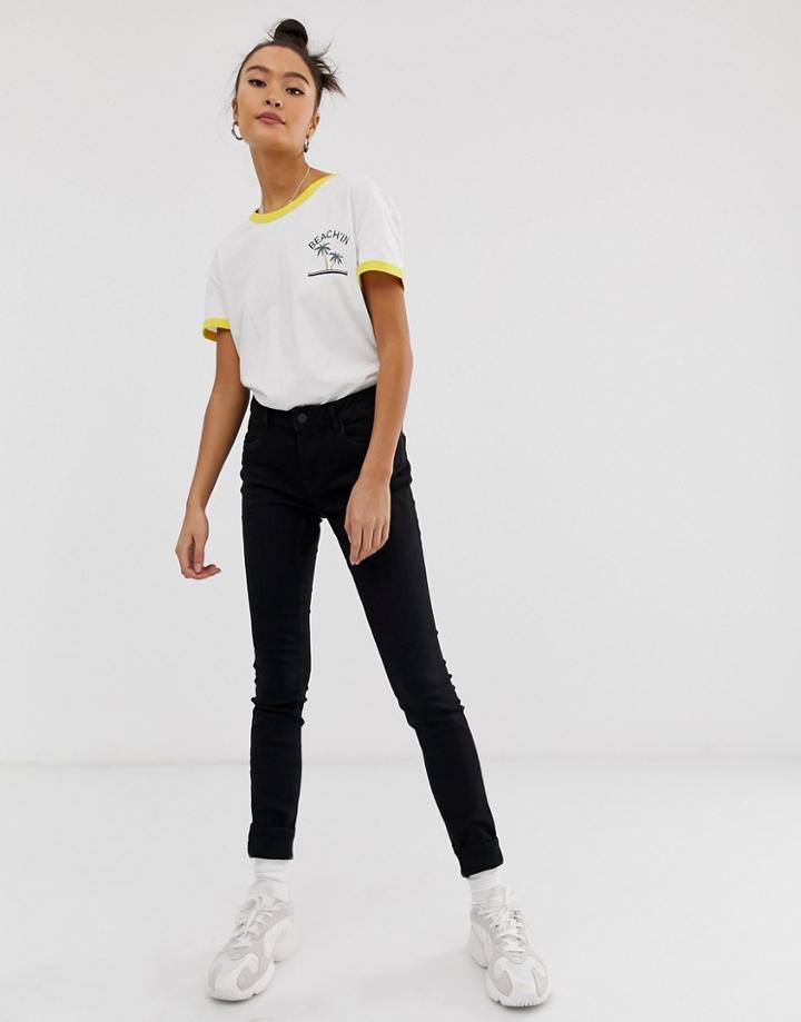 Noisy May High Waisted Body Shaping Jean In Black