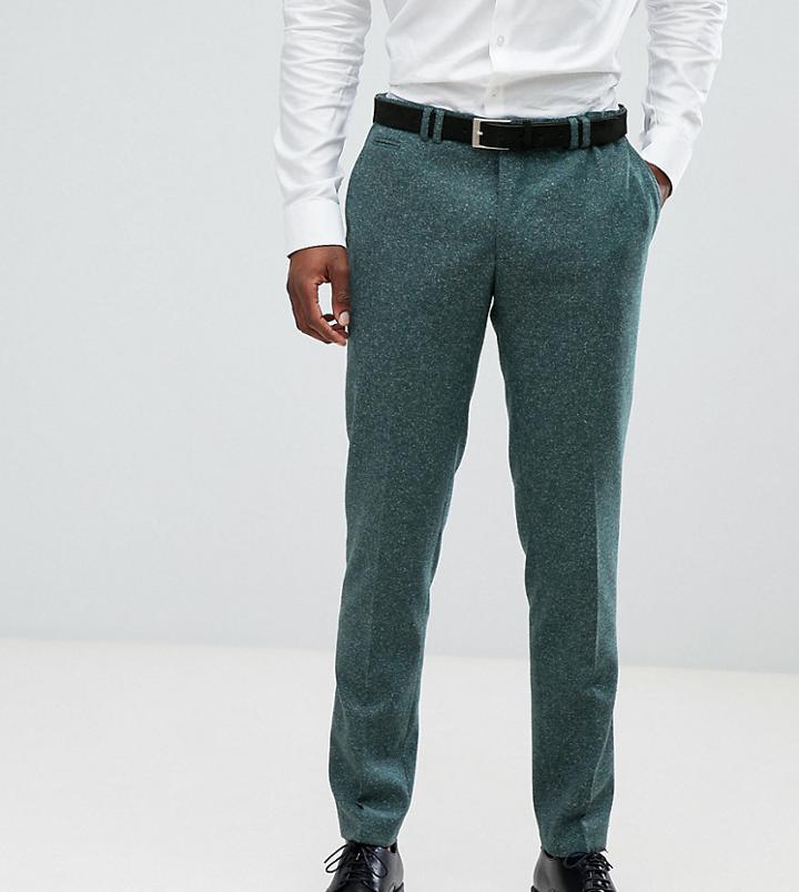 Noak Skinny Suit Pants In Fleck - Green