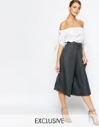 Love Culottes In Crepe - Gray Fishbone