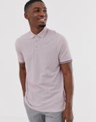Ted Baker Polo Shirt With Texture And Tipping - Pink