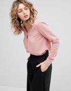 Ichi Collarless Shirt - Pink