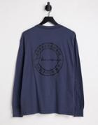Abercrombie & Fitch Gradient Box Logo Long Sleeve Top In Blue