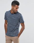 Brave Soul Stripe T-shirt - Navy