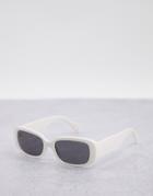 Weekday Run Rectangular Sunglasses In Off White