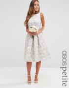 Asos Petite Wedding Jacquard Midi Prom Dress - Multi