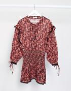 Stevie May Without A Blush Long Sleeve Mini Dress In Multi