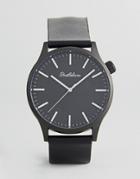 Bratleboro Yellowstone Total Black Leather Watch In Black 44mm - Black