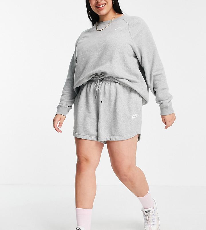 Nike Plus Essential Fleece Shorts In Gray-grey