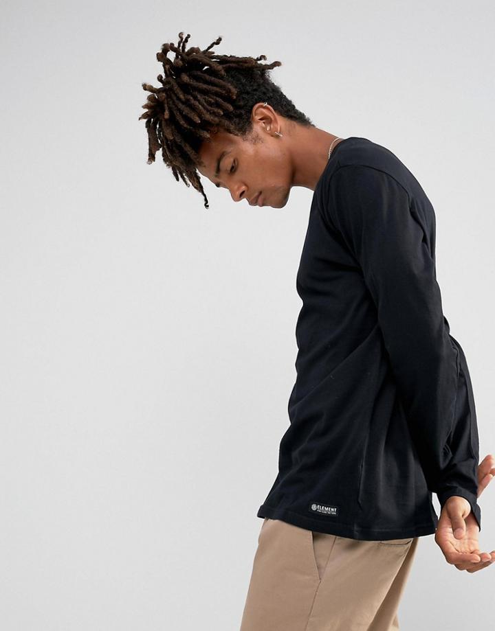 Element Basic Long Sleeve T-shirt In Black - Black