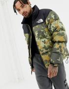 The North Face 1996 Retro Nuptse Jacket In Macrofleck Print - Green