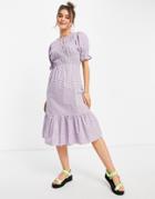 Influence Polka Dot Midi Dress In Lilac-purple