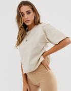 Asos Design Raw Seams T-shirt In Washed Stone - Beige