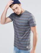 Brave Soul Stripe T-shirt - Gray