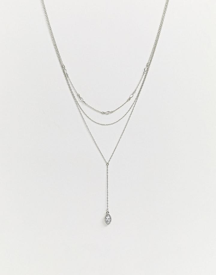 Johnny Loves Rosie Triple Layered Necklace In Silver - Silver