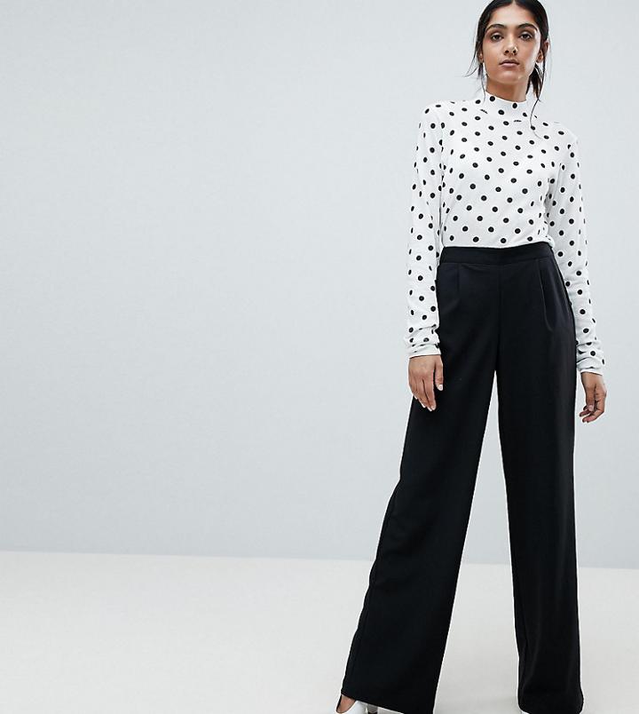 Vero Moda Tall High Waist Wide Leg Pant - Black