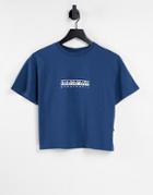 Napapijri Box Cropped T-shirt In Navy