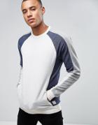 Only & Sons Sweatshirt With Raglan Sleeves In Mixed Fabric - Blue