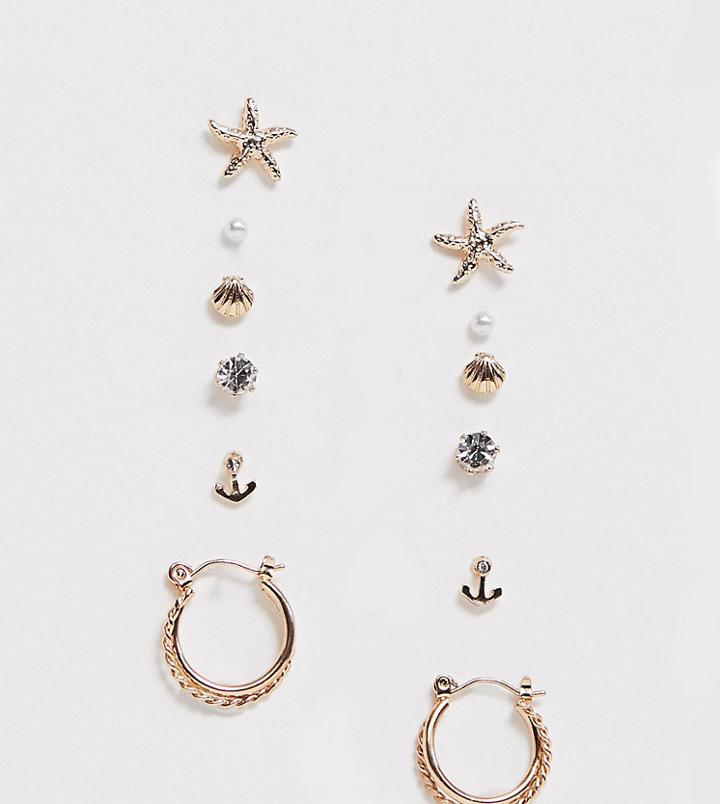 Aldo Biadia Seaside Multipack Of Earrings In Gold