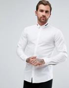 Hugo By Hugo Boss Erving Slim Fit Contrast Detail Shirt - White