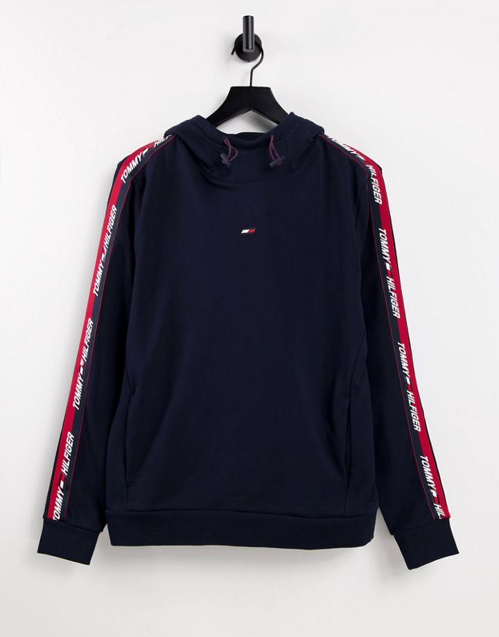 Tommy Hilfiger Performance Hoodie With Taping In Navy