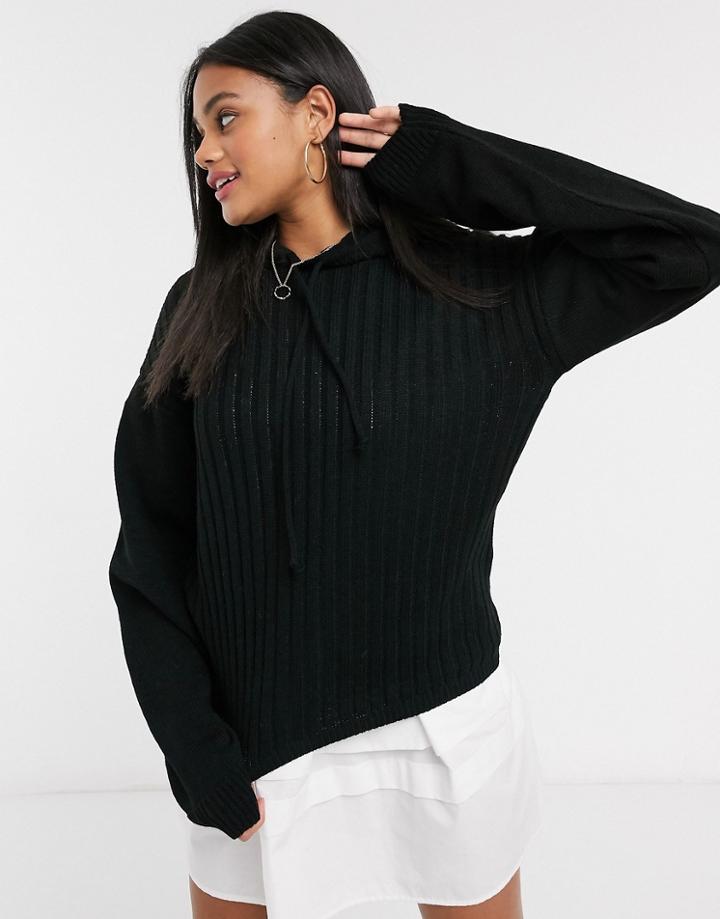 In The Style X Lorna Luxe Lullaby Ribbed Hoody Two-piece In Black
