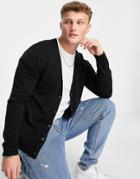 New Look Knitted Cardigan In Black